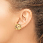Sterling Silver/Gold-plated Monogram Post Earrings, 13 x 16mm view
