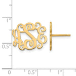 14K Yellow Gold Monogram Post Earrings, 13 x 16mm view