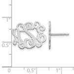 14K White Gold Monogram Post Earrings, 13 x 16mm view