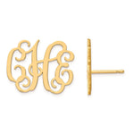 14K Yellow Gold Monogram Post Earrings, 13 x 16mm view