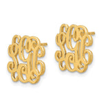 Sterling Silver/Gold-plated Monogram Post Earrings, 15 x 19mm view