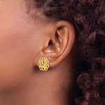 Sterling Silver/Gold-plated Monogram Post Earrings, 15 x 19mm view