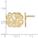 14K Yellow Gold Monogram Post Earrings, 15 x 19mm view