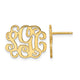 Sterling Silver/Gold-plated Monogram Post Earrings, 15 x 19mm