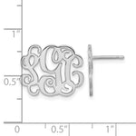 14K White Gold Monogram Post Earrings, 15 x 19mm view