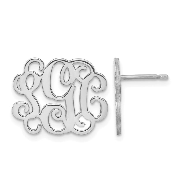 Sterling silver monogram earrings