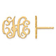 14K Yellow Gold Monogram Post Earrings, 15 x 19mm