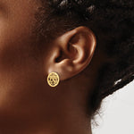 Sterling Silver/Gold-plated Small Round Monogram Post Earrings view