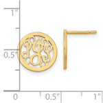 Sterling Silver/Gold-plated Small Round Monogram Post Earrings view