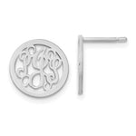 SS/Rhodium-plated Small Round Monogram Post Earrings view 1