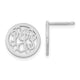 SS/Rhodium-plated Small Round Monogram Post Earrings