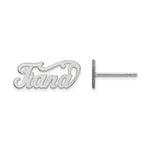 14K White Gold Name Plate Post Earrings view
