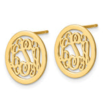 sterling Silver/Gold-plated Round Monogram Post Earrings view