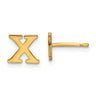 Sterling Silver Gold-plated Letter X Initial Post Earrings