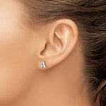 Sterling Silver Rhodium-plated Initial Post Earrings view 2