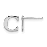 Sterling Silver Rhodium-plated Initial Post Earrings view
