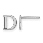 Sterling Silver Rhodium-plated Initial Post Earrings view