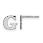 Sterling Silver Rhodium-plated Initial Post Earrings view