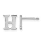 Sterling Silver Rhodium-plated Initial Post Earrings view