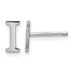 Sterling Silver Rhodium-plated Initial Post Earrings view