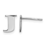 Sterling Silver Rhodium-plated Initial Post Earrings view