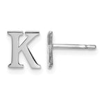 Sterling Silver Rhodium-plated Initial Post Earrings view
