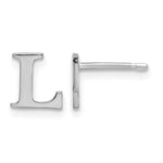 Sterling Silver Rhodium-plated Initial Post Earrings view