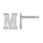 Sterling Silver Rhodium-plated Initial Post Earrings view