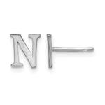 Sterling Silver Rhodium-plated Initial Post Earrings view