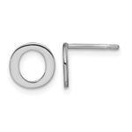 Sterling Silver Rhodium-plated Initial Post Earrings view