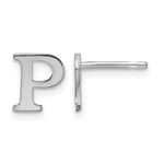 Sterling Silver Rhodium-plated Initial Post Earrings view