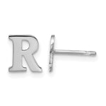 Sterling Silver Rhodium-plated Initial Post Earrings view