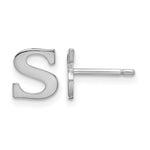 Sterling Silver Rhodium-plated Initial Post Earrings view
