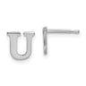Sterling Silver Rhodium-plated Letter U Initial Post Earrings