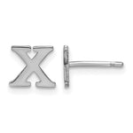 Sterling Silver Rhodium-plated Initial Post Earrings view