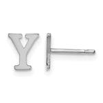 Sterling Silver Rhodium-plated Initial Post Earrings view