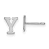 Sterling Silver Rhodium-plated Letter Y Initial Post Earrings