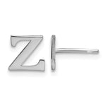 Sterling Silver Rhodium-plated Initial Post Earrings view