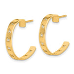 14k & 10k Gold Brushed Initial Post Hoop Earrings view 2