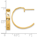 14k & 10k Gold Brushed Initial Post Hoop Earrings view 4