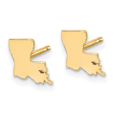 Sterling Silver/Gold-plated Louisiana State Earrings
