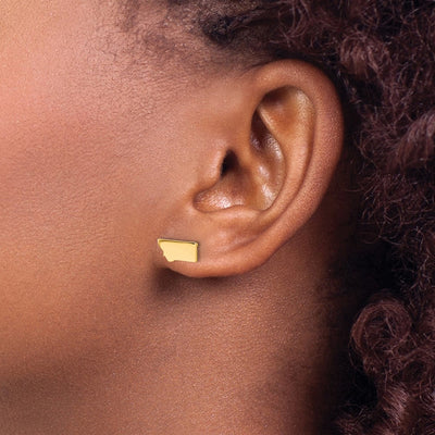 Sterling Silver/Gold-plated Montana State Earrings