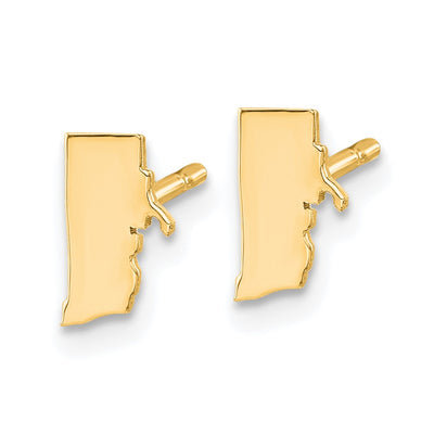 Sterling Silver/Gold-plated Rhode Island State Earrings