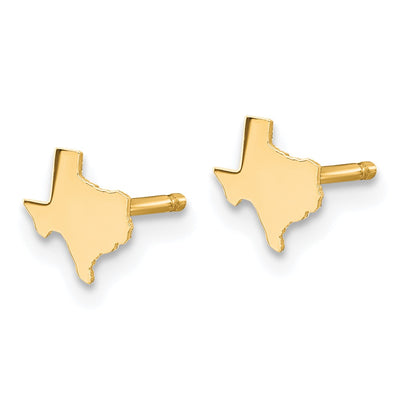 Sterling Silver/Gold-plated Texas State Earrings