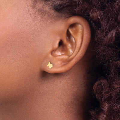 Sterling Silver/Gold-plated Texas State Earrings