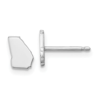 Sterling Silver/Rhodium-plated Georgia State Earrings