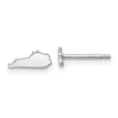 Sterling Silver/Rhodium-plated Kentucky State Earrings