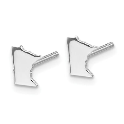 Sterling Silver/Rhodium-plated Minnesota State Earrings