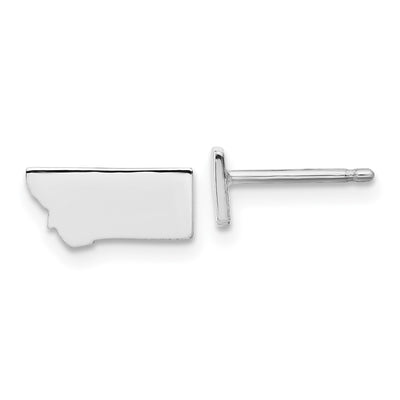 Sterling Silver/Rhodium-plated Montana State Earrings