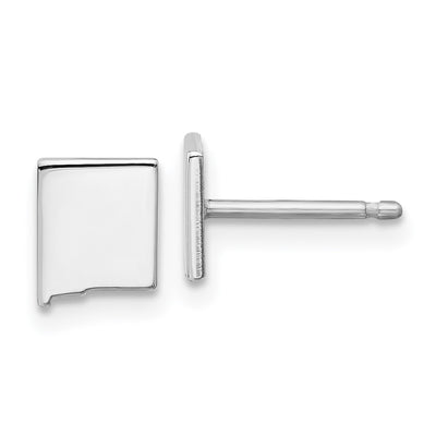 Sterling Silver/Rhodium-plated New Mexico State Earrings